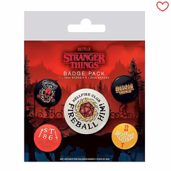 Stranger Things Badge Pack FireBall 5 Button Pin