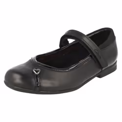 Girls Clarks School Shoes Movello Lo - H Fit - UK 7 Infant, Black