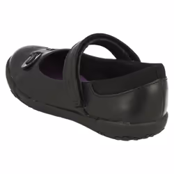 Infant Girls Clarks School Shoes Nibbles Bee - G Fit - UK 7 Infant, Black