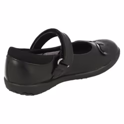 Infant Girls Clarks School Shoes Nibbles Bee - G Fit - UK 7 Infant, Black