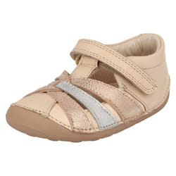 ) Girls Clarks Cruiser Shoes Little Mae - F Fit - UK 2 Infant, Rose Gold (Gold