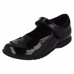 Girls Clarks School Shoes with Lights Trixi Bee - G Fit - UK 7 Infant, Black