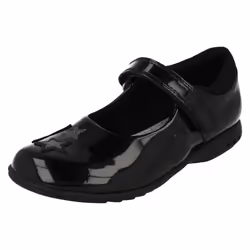 Girls Clarks School Shoes with Lights Trixi Bee - G Fit - UK 7.5 Infant, Black