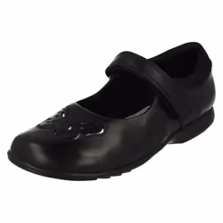 Girls Clarks Light Up School Shoes Trixi Rose - H Fit - UK 7 Infant, Black
