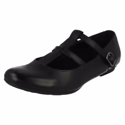 Girls Clarks School Shoes Abitha Wish - G Fit - UK 13.5 Child, Black
