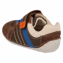 Boys Clarks Cruiser Shoes Tiny Myle - F Fit - UK 2.5, Brown Combi