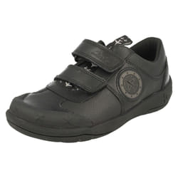 Boys Clarks School Shoes with Lights Jetsky Fun - F Fit - UK 7 Infant, Black