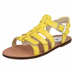 Girls Clarks Flat Summer Gladiator Sandals Loni Joy - F Fit - UK 11 Child, Yellow
