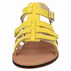 Girls Clarks Flat Summer Gladiator Sandals Loni Joy - F Fit - UK 11 Child, Yellow