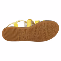 Girls Clarks Flat Summer Gladiator Sandals Loni Joy - F Fit - UK 11 Child, Yellow