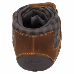 ) Boys Clarks First Ankle Boots Tiny Jay - G Fit - UK 3 Infant, Tan (Brown