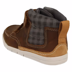 ) Infant Boys Clarks Ankle Boots Crazy Ben - F Fit - UK 4 Infant, Tan (Brown