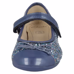 Girls Clarks Mary Jane Style Party Shoes Dance Zing - F Fit - UK 7 Infant, Blue