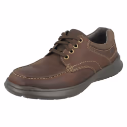 ) Mens Clarks Casual Shoes Cotrell Edge - G Fit - UK 7, Brown Oily (Brown