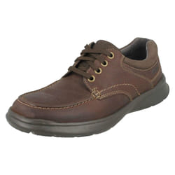 ) Mens Clarks Casual Shoes Cotrell Edge - G Fit - UK 8.5, Brown Oily (Brown