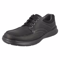 ) Mens Clarks Casual Shoes Cotrell Edge - G Fit - UK 9.5, Black Oily (Black