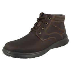 Mens Clarks Casual Lace Up Ankle Boots Cotrell Rise - G Fit - UK 7, Brown