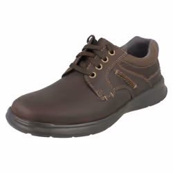 Mens Clarks Casual Shoes Cotrell Plain - G Fit - UK 8.5, Brown