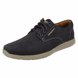 ) Mens Clarks Unstructured Casual Lace Up Shoes Unlomac Edge - G Fit - UK 7, Navy (Blue