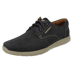 ) Mens Clarks Unstructured Casual Lace Up Shoes Unlomac Edge - G Fit - UK 7, Navy (Blue