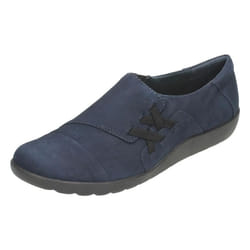 ) Ladies Clarks Smart Slip On Shoes Medora Sandy - D Fit - UK 7, Navy (Blue