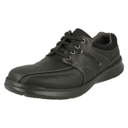 Mens Clarks Stitch Detailed Lace Up Shoes Cotrell Walk - Brown, UK 8