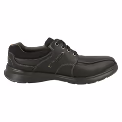 Mens Clarks Stitch Detailed Lace Up Shoes Cotrell Walk - Black, UK 7