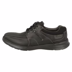 Mens Clarks Stitch Detailed Lace Up Shoes Cotrell Walk - Black, UK 8