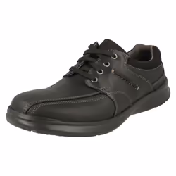Mens Clarks Stitch Detailed Lace Up Shoes Cotrell Walk - Black, UK 8.5