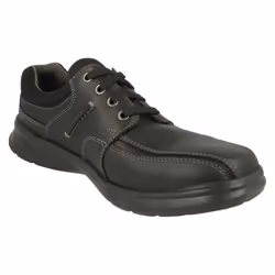 Mens Clarks Stitch Detailed Lace Up Shoes Cotrell Walk - Black, UK 9.5