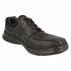 Mens Clarks Stitch Detailed Lace Up Shoes Cotrell Walk - Black, UK 10.5