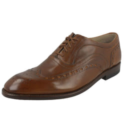 ) Mens Clarks Lace Up Brogue Shoes Twinley Limit - G Fit - UK 8.5, Tan (Brown
