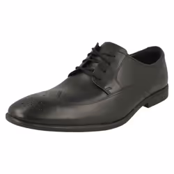 Mens Clarks Brogue Detailed Shoes Bampton Wing - G Fit - Black, UK 7.5