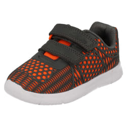 Boys Clarks Trainers Ath Lane - F Fit - UK 4 Infant, Grey