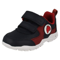 ) Boys Clarks First Trainers Brite Max - H Fit - UK 4 Infant, Navy (Blue