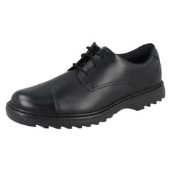 Boys Clarks Formal Lace Up School Shoes Asher Soar - F Fit - Black, UK 3.5 Child