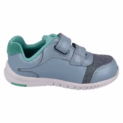 ) Infant Girls Clarks First Trainers Azon Maze - H Fit - UK 4 Infant, Denim Blue (Blue