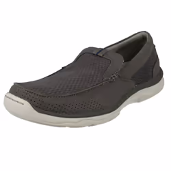 Mens Clarks Casual Slip On Shoes Marus Step - G Fit - UK 10, Grey