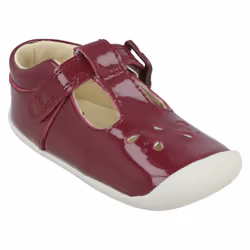Girls Clarks Casual T-Bar Shoes Roamer Star - G Fit - Purple, UK 4.5 Infant