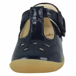 Girls Clarks Casual T-Bar Shoes Roamer Star - G Fit - Navy, UK 5.5 Infant