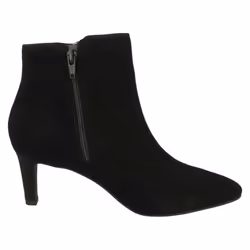 Ladies Clarks Heeled Ankle Boots Calla Blossom - D Fit - Black, UK 7.5