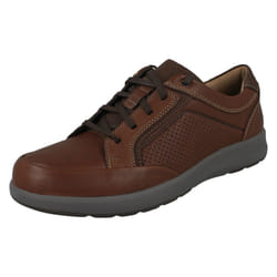 Mens Clarks Lace Up Ankle Boots Un Trail Limit - G Fit - Brown, UK 10.5