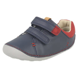 ) Boys Clarks First Shoes Tiny Toby - F Fit - UK 2.5 Infant, Navy (Blue