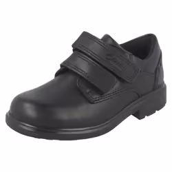Boys Clarks Double Strap School Shoes Remi Pace - F Fit - UK 9 Child, Black