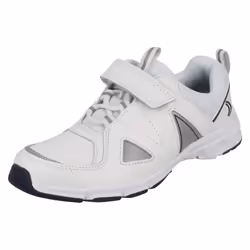 ) Boys Clarks Sporty Trainers Pass Club - F Fit - UK 10 Child, White/Navy (White