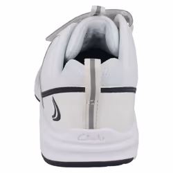 ) Boys Clarks Sporty Trainers Pass Club - F Fit - UK 10 Child, White/Navy (White