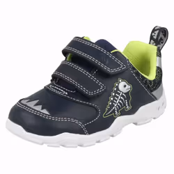 ) Boys First Shoes By Clarks Dinosaur Themed Trainers Brite Rex - F Fit - UK 4.5 Infant, Navy (Blue
