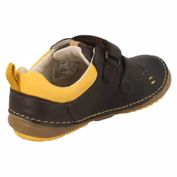 Boys Clarks First Shoes Softly Toby - F Fit - UK 4 Infant, Brown