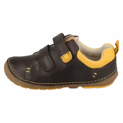 Boys Clarks First Shoes Softly Toby - F Fit - UK 4 Infant, Brown