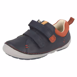 ) Boys Clarks First Shoes Softly Toby - F Fit - UK 3 Infant, Navy (Blue